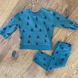 Matching set Hanna Andersson evergreen in French terry 12-18mo